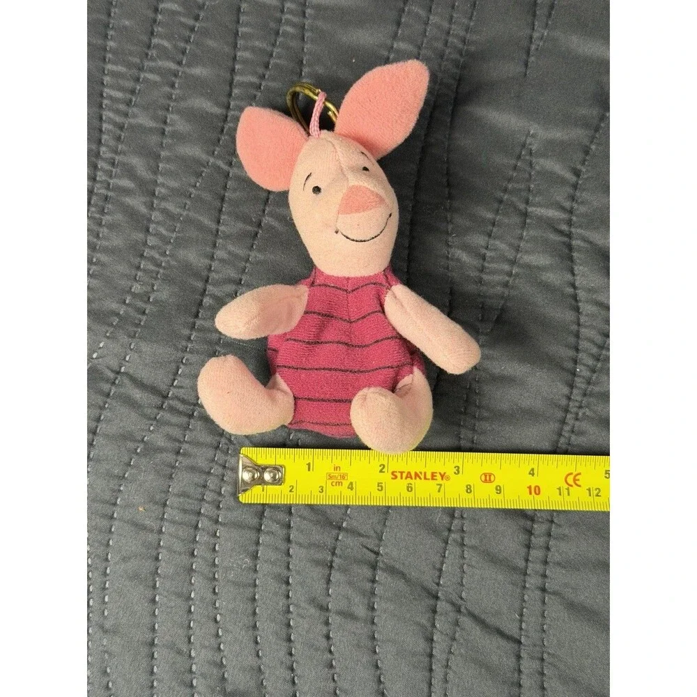 Vintage Disney Winnie the Pooh Piglet Plush Coin Purse Keychain Zipper Pouch 6